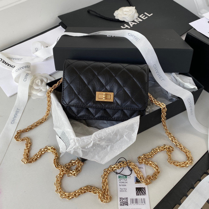 Chanel Sliding Chain-Link Small Shoulder Bag Calfskin In Black