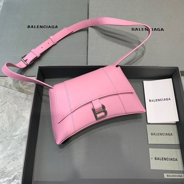 Balenciaga Downtown XS Shoulder Bag Smooth Leather In Pink