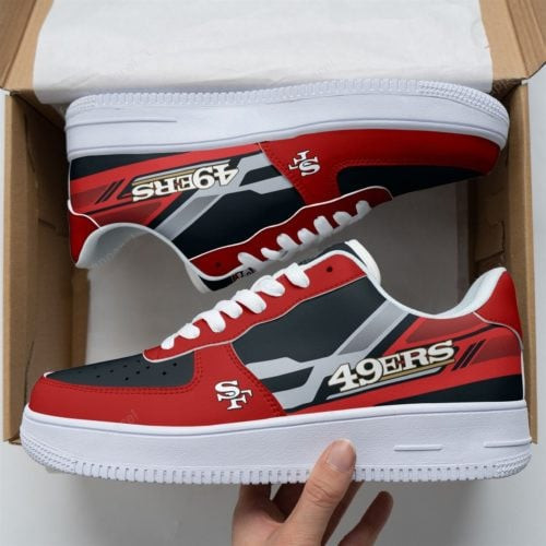 SF 49Er Team Logo Air Force 1 Shoes Sneaker In Red
