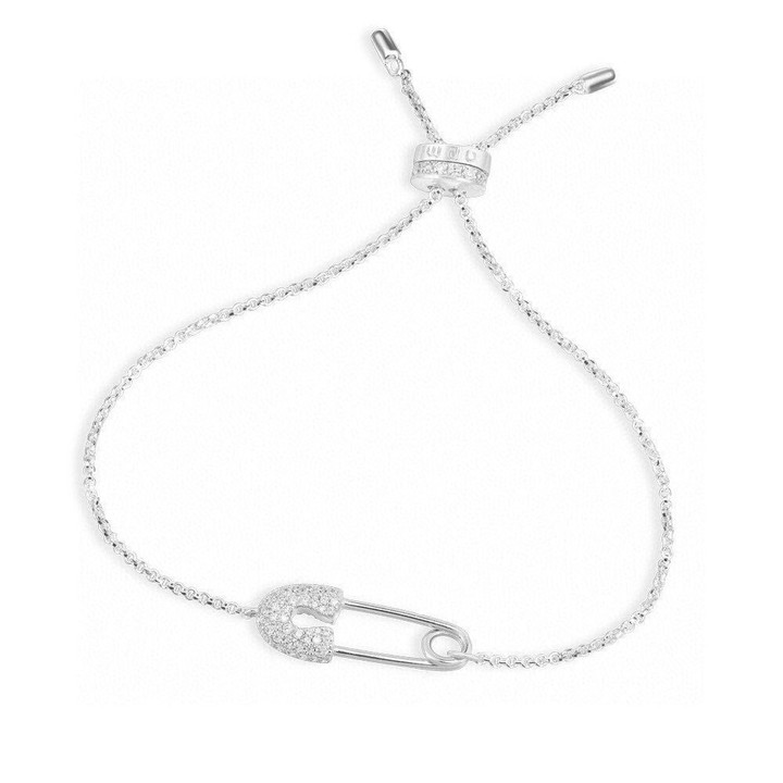 Apm Monaco Safety Pin Adjustable Bracelet - Silver