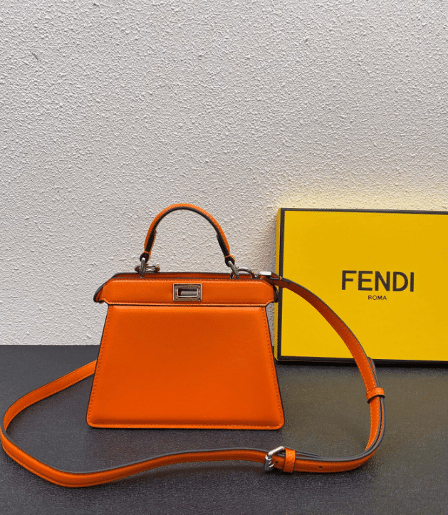Fendi Peekaboo ISeeU Petite Bag Leather In Orange