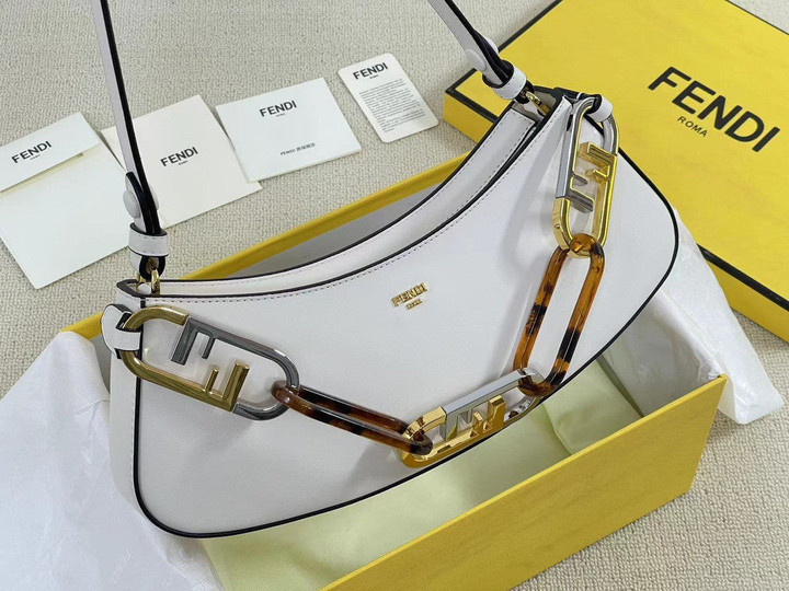 Fendi O’Lock Swing Mini Bag Leather In White