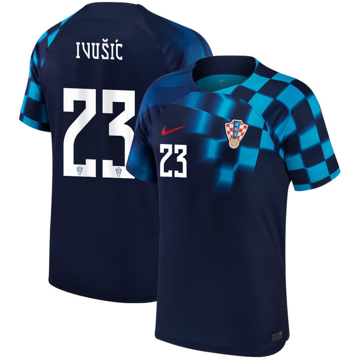 Ivica Ivušić #23 Croatia National Team Qatar World Cup 2022-23 Away Jersey, Youth