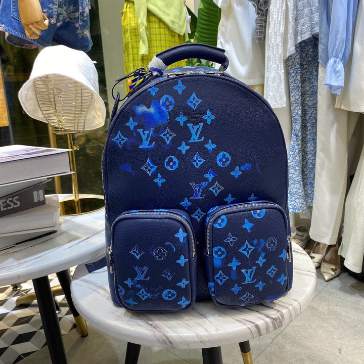 Louis Vuitton Multipocket Backpack Leather In Ink Watercolor