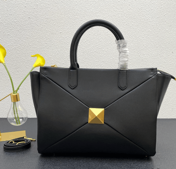 Valentino Garavani Large One Stud Nappa Handbag In Black