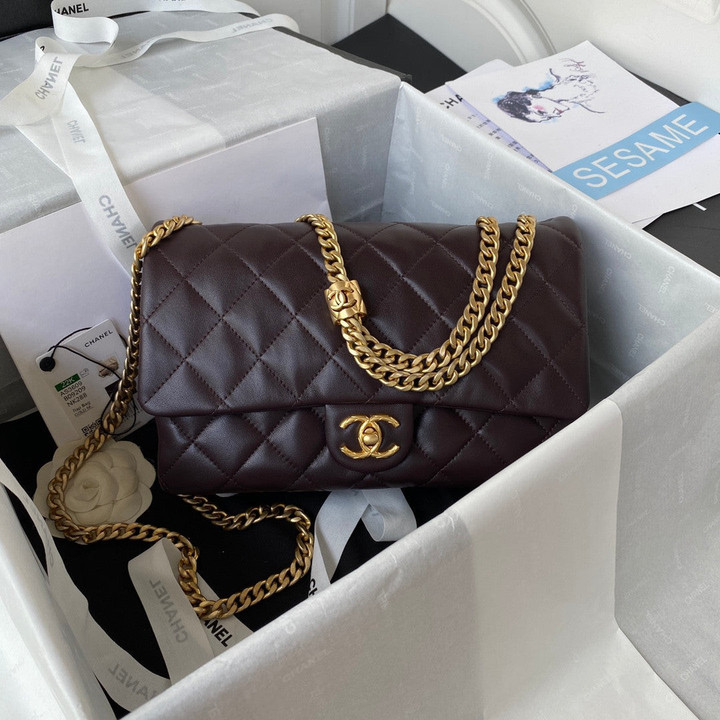 Chanel Folding Bag In Dark Brown