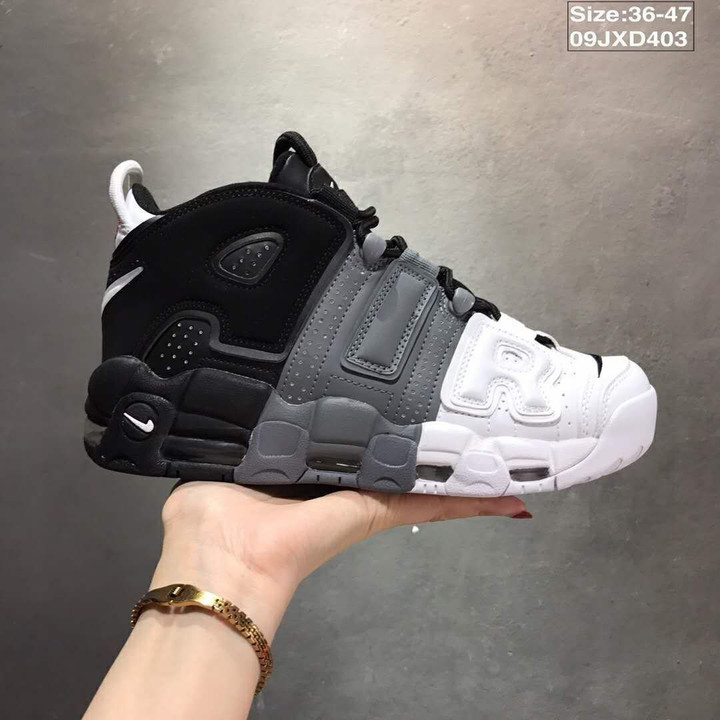 Nike Air More Uptempo Black White Gray Sneakers Shoes