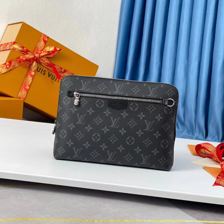 Louis Vuitton New Clutch Bag Monogram Leather In Black