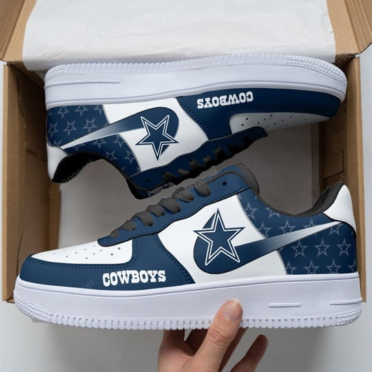 Dallas Football Team Small Stars Logo Pattern Air Force 1 Printed Shoes Sneakers