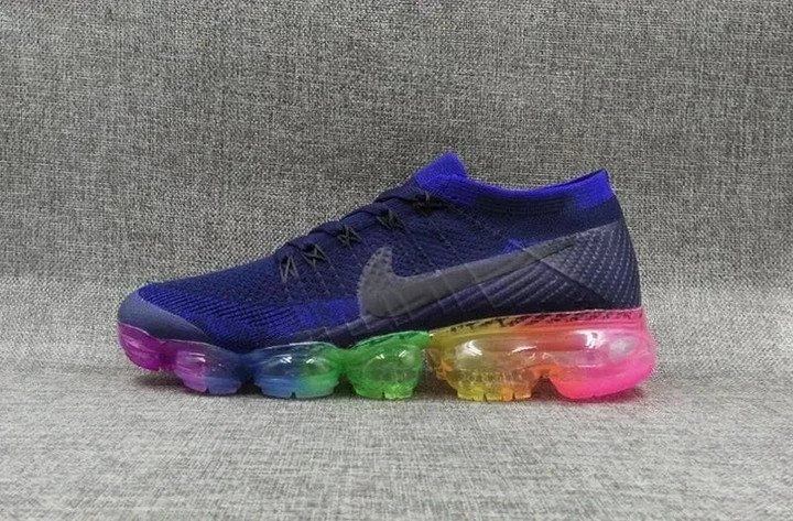 Nike Air Vapormax Flyknit Dark Blue Rainbow Sneakers Shoes