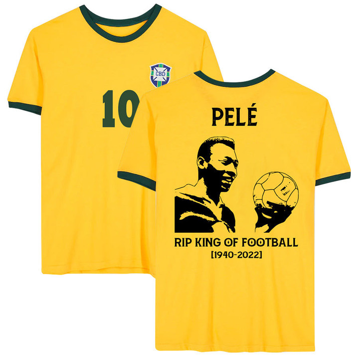Pelé 10 Rip King Of Football Brazil Yellow Jersey