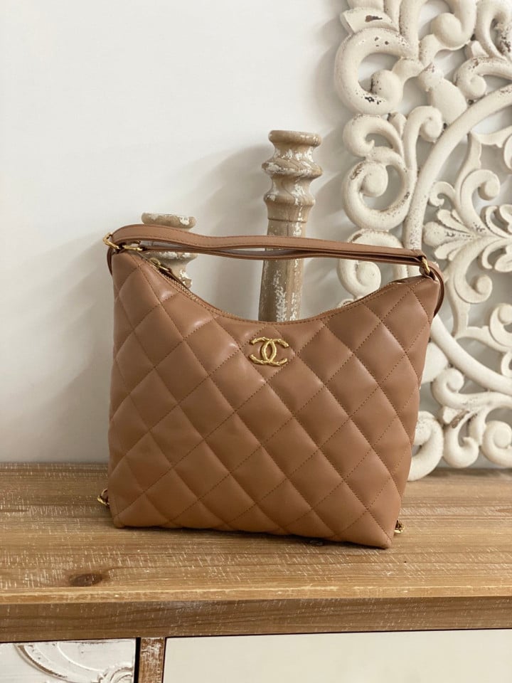 Chanel Maxi Hobo Bag In Brown