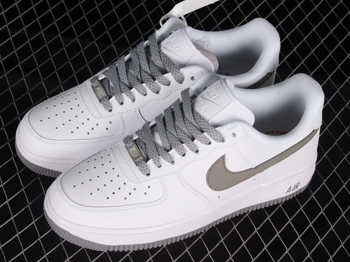 Nike Air Force 1 07 Low White Grey Hook Shoes Sneakers