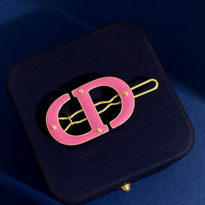 Vintage Christian Dior Pink CD Logo Hair Pin