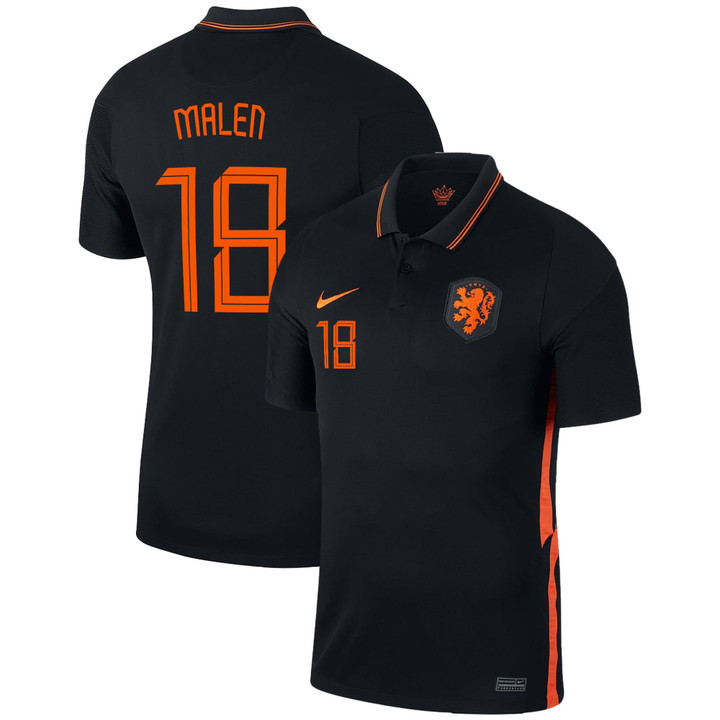 Netherlands National Team 2022 Qatar World Cup Donyell Malen #18 Black Away Men Jersey