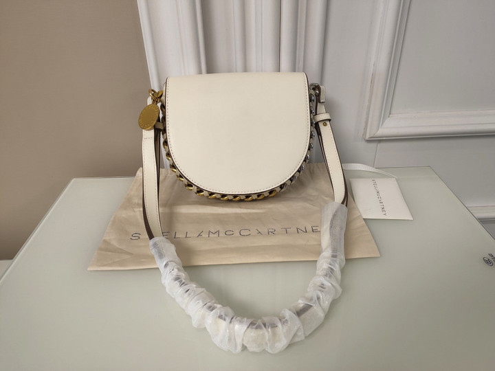 Stella McCartney Frayme Small Flap Bag Leather In White