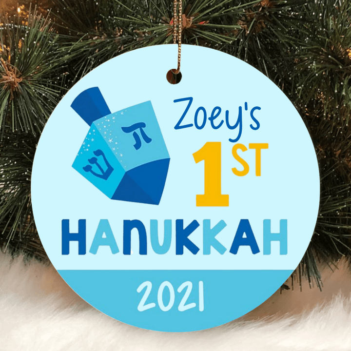 Baby's First Hanukkah - Dreidel Personalized Ornament OR0053