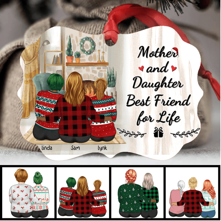 Mother and Daughter, Best Friend for Life Personalized Christmas Ornament OR0224