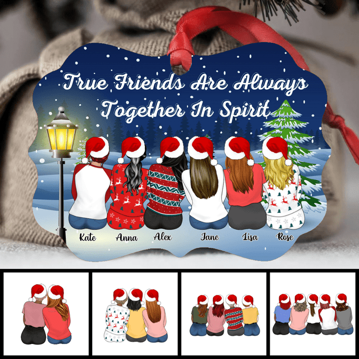 True Friends Are Always Together In Spirit Customized Christmas Ornament OR0110