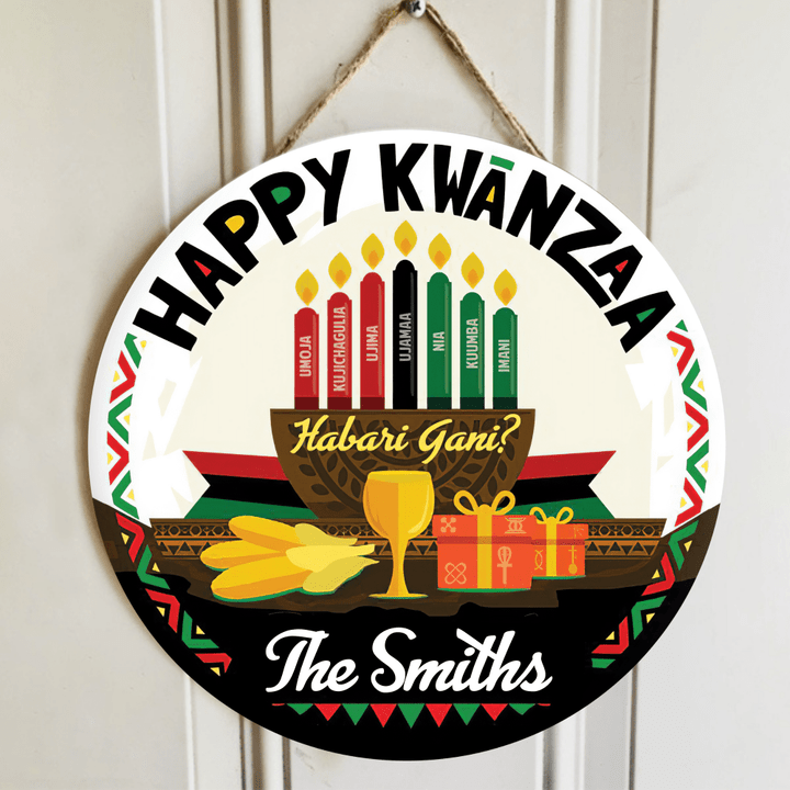 Circle Pallet Sign Personalized Happy Kwanzaa PS0019