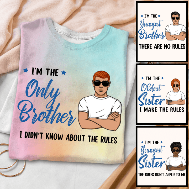 Brothers/ Sisters Are Rules Personalized Tie Dye Shirt Hoodie AP479