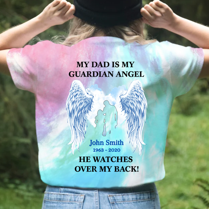 My Guardian Angel Memorial Personalized Tie Dye Shirt Sweatshirt Hoodie AP724