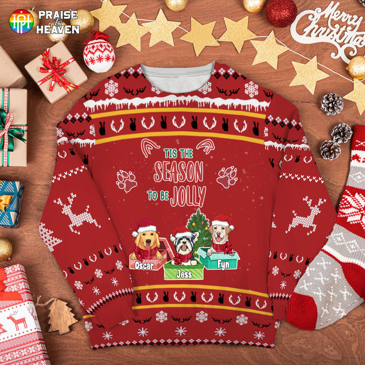 Tis The Season To Be Jolly 3D-Printed Christmas Ugly Sweatshirt Hoodie AP549