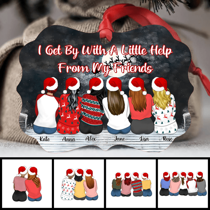 Get By With A Little Help From My Friends Christmas Personalized Ornament OR0086