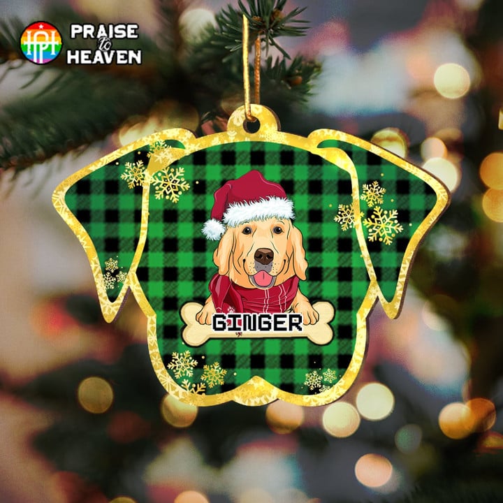 Happy Dog On Christmas Day Cut Shape Christmas Ornament OR0310