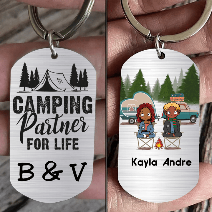 Camping Partner For Life Personalized Valentine Steel Keychain KC013