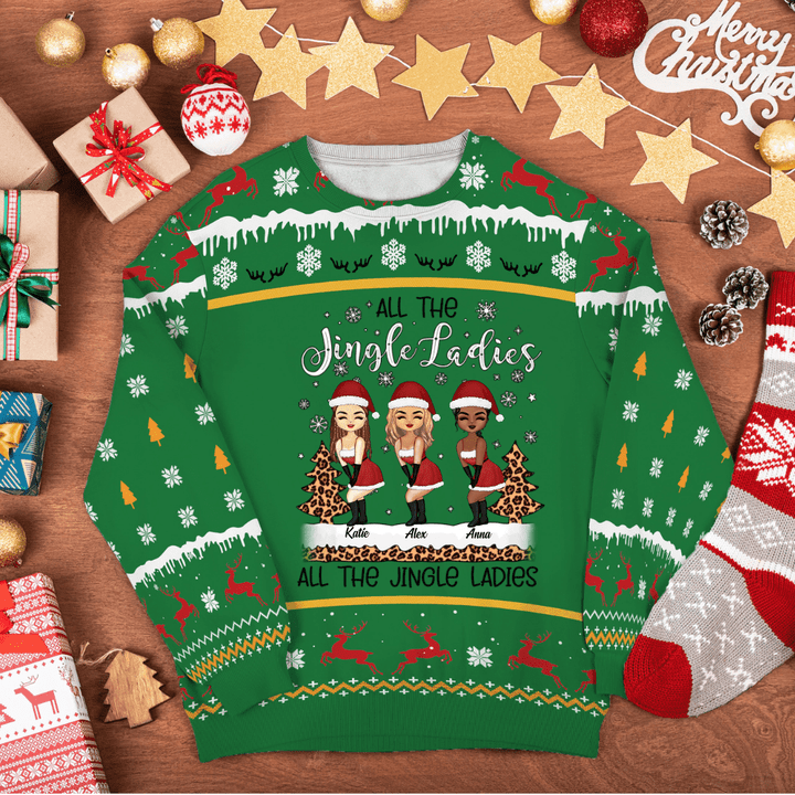 Sisters All The Jingle Ladies 3D-Printed Christmas Ugly Sweatshirt Hoodie AP483