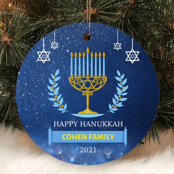 Happy Hanukkah 2021 Custom Family Ornament OR0052