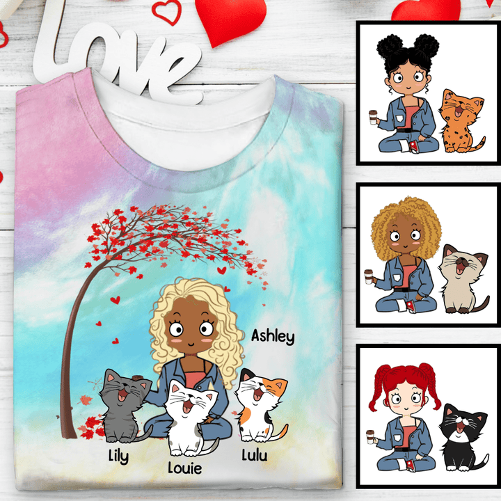 Valentine Had Me At Meow Personalized Tie Dye Shirt Sweatshirt Hoodie AP563