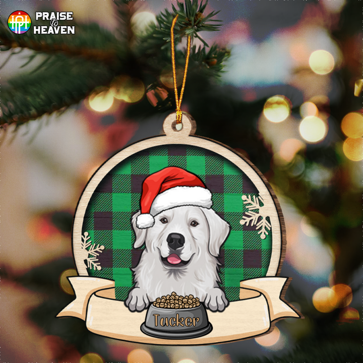 Dog Is Ready For Christmas Personalized Wooden Cut Shape Ornament OR0421