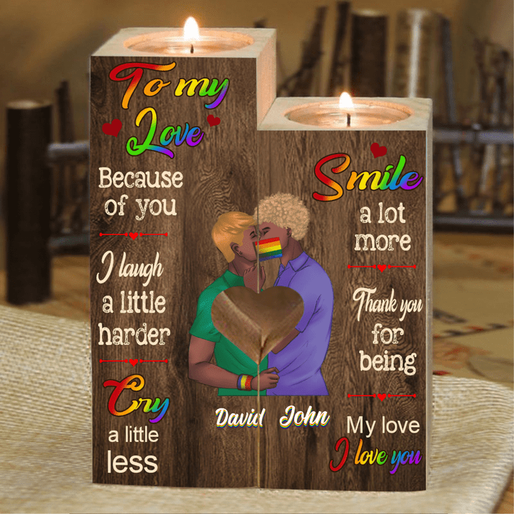 To My Love - LGBT Support Personalized Valentine Candle Holder CAH001