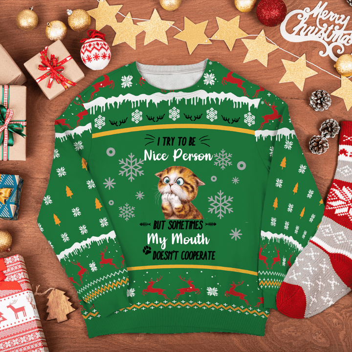 Personalized Unique Gift For Cat/Dog Lovers 3D-Printed Christmas Ugly Sweatshirt Hoodie AP490