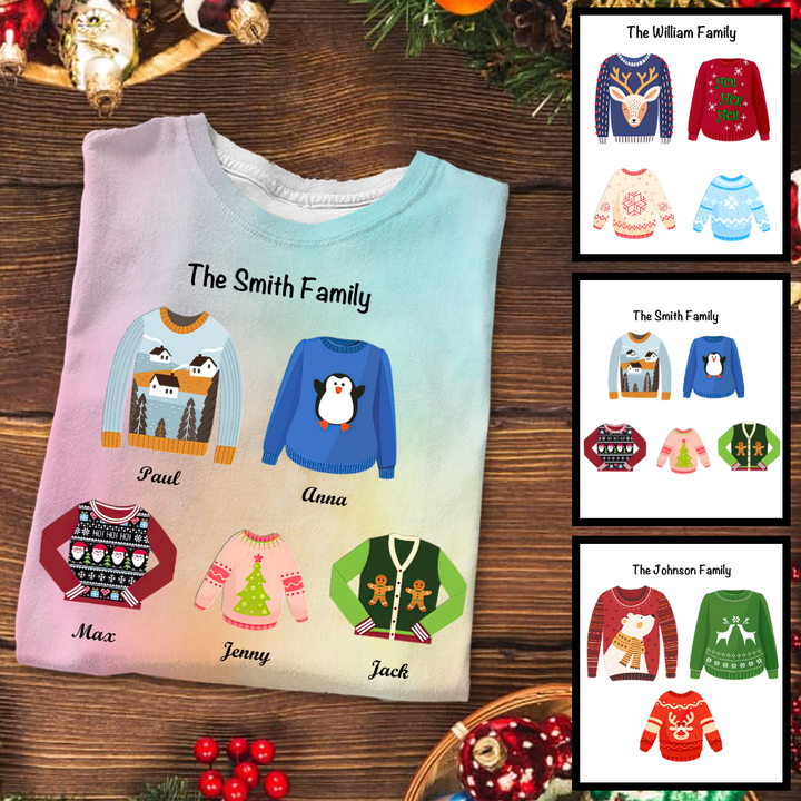 Ugly Sweater Family For Christmas Tie Dye Shirt Sweatshirt Hoodie AP403