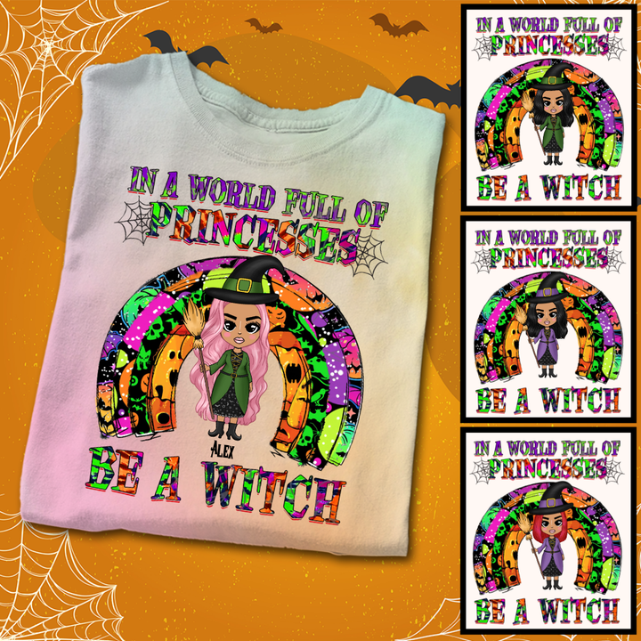 Be a Witch Fall Halloween Rainbow Tie Dye Shirt Sweatshirt Hoodie AP287