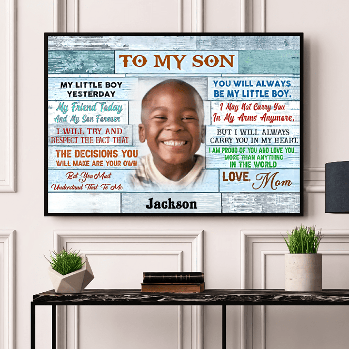 Wall Art Canvas Prints Poster Customized/Personalized To My Son PT0043