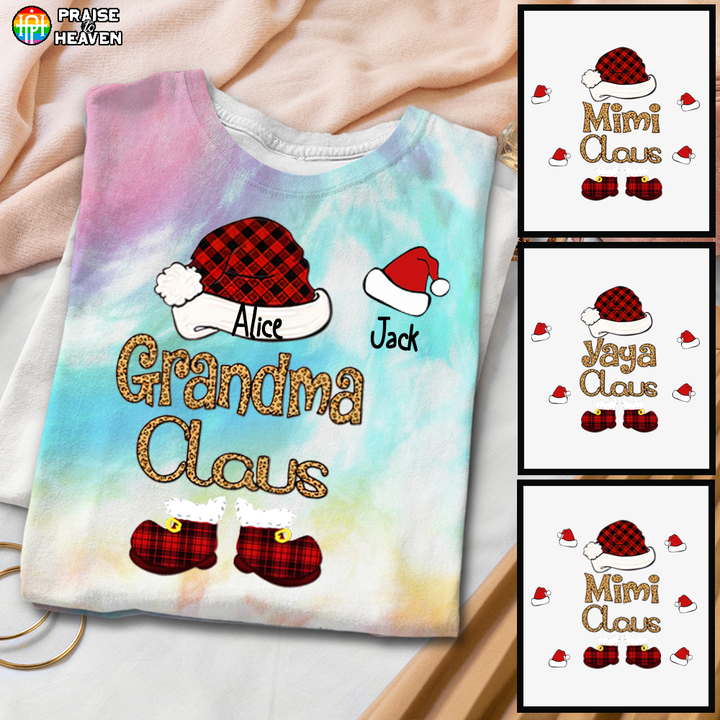 Grandma Claus Tie Dye Shirt Sweathshirt Hoodie AP399