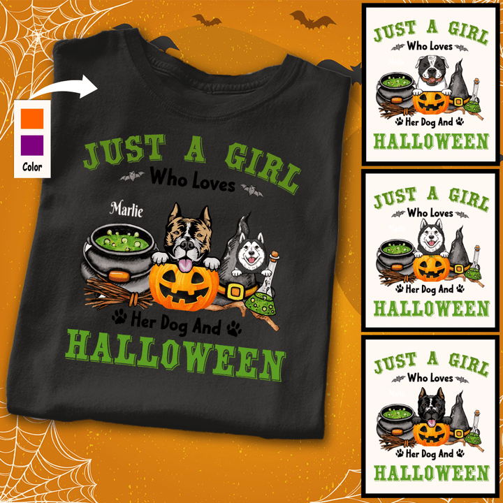 Personalized Dog Witch Fall Halloween Shirt Sweatshirt Hoodie AP328