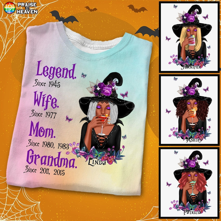 Legend Halloween Grandma Witch Tie Dye Shirt Sweatshirt AP285