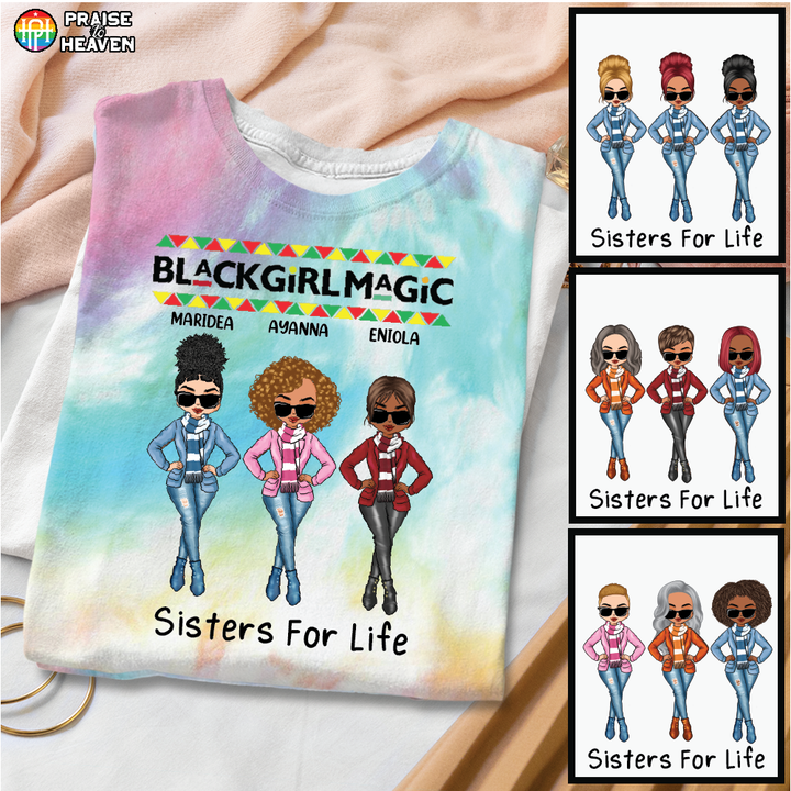 Black Girl Magic Personalized Tie Dye Shirt Sweatshirt Hoodie AP336