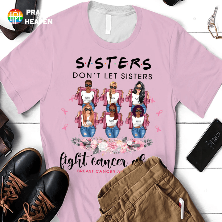Sister Fight Breast Cancer Together Personalized Shirt Sweatshirt Hoodie AP366
