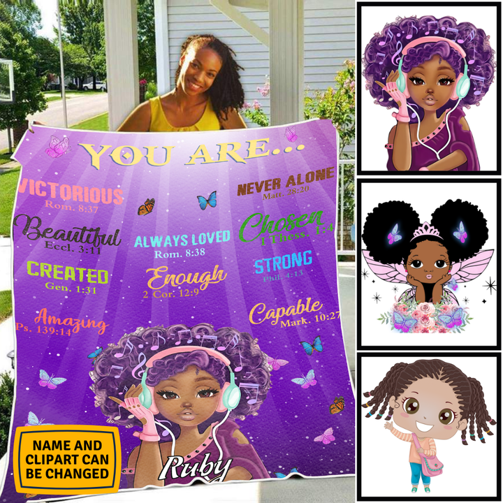 Fleece Blanket You Are Fabulous, Powerful and You Are Loved FBL001