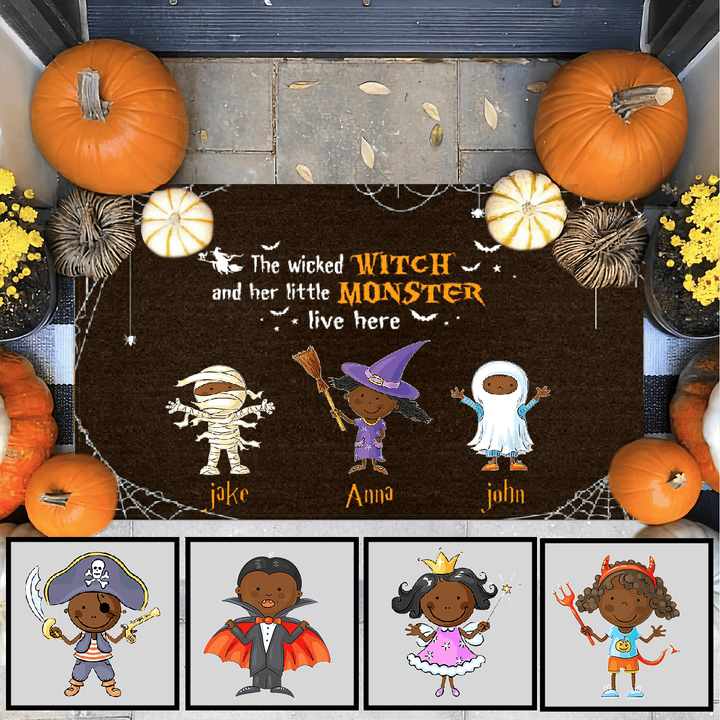 Halloween Wicked Witch And Monsters Outdoor Indoor Doormat DO0013