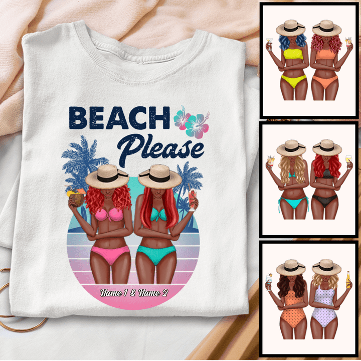 Apparel Beach Please Bikini Besties Personalized Shirt Hoodie Light AP213