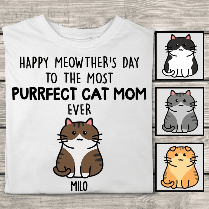 Purrfect Cat Mom Personalized T-shirt Sweatshirt Hoodie AP846