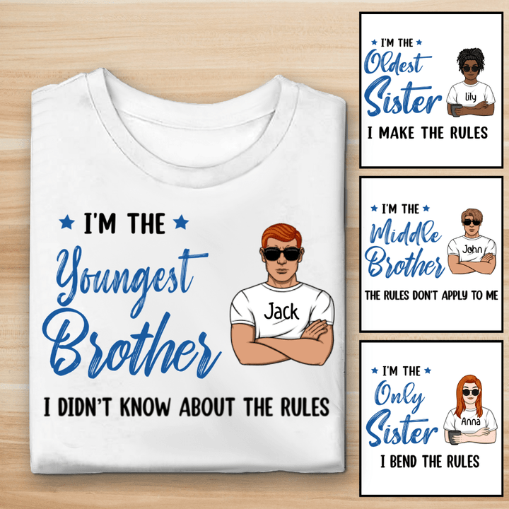 Brothers/ Sisters Are Rules Personalized Tie Dye Shirt Hoodie AP766