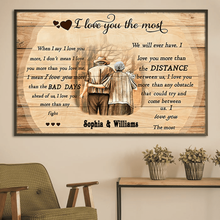 Old Couple I Love You The Most Personalized Valentine Poster PT0052